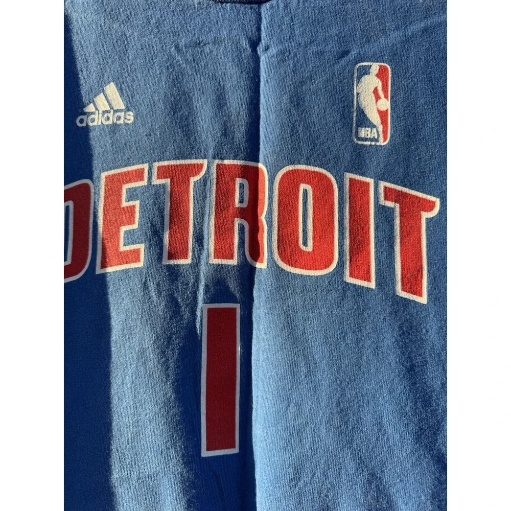 Vintage Adidas Detroit Iverson #1 Youth Size Large T-shirt Detroit Pistons NBA‎